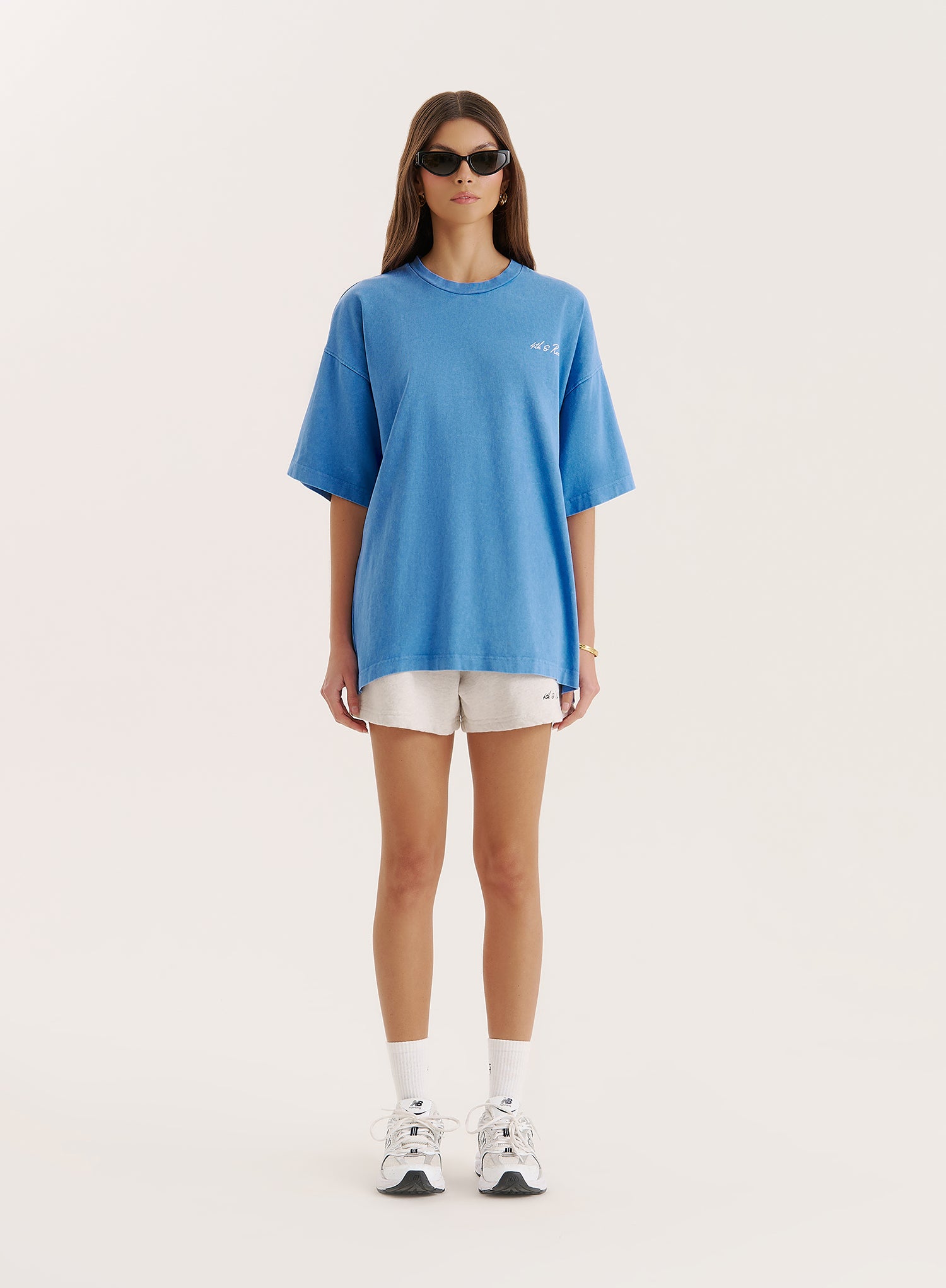 Blue Acid Wash Back Graphic Printed T-Shirt